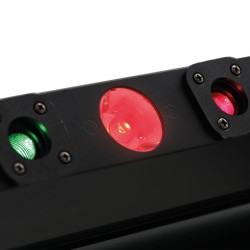 Barra móvel com 8 lasers vermelhos e verdes + 8 LEDs Wash