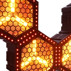 Pack com 2 projetores LED retro 3x50W COB + 36 LEDs RGB