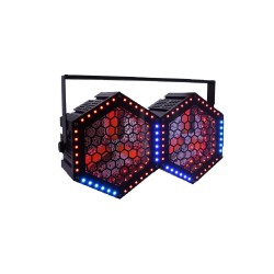 Pack com 2 projetores LED retro 3x50W COB + 36 LEDs RGB