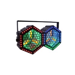 Pack com 2 projetores LED retro 3x50W COB + 36 LEDs RGB