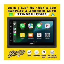 Centro multimédia 2din, wireless, compatível Android Auto+Carplay