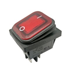 Interruptor ON-OFF de 4 polos, estanque, luz vermelha