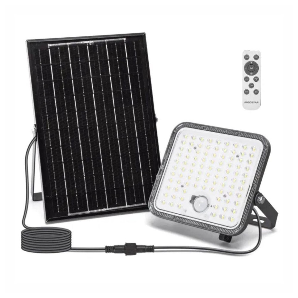 Foco LED Solar 120W, com Sensor PIR, 6500K, 1200lm, IP66