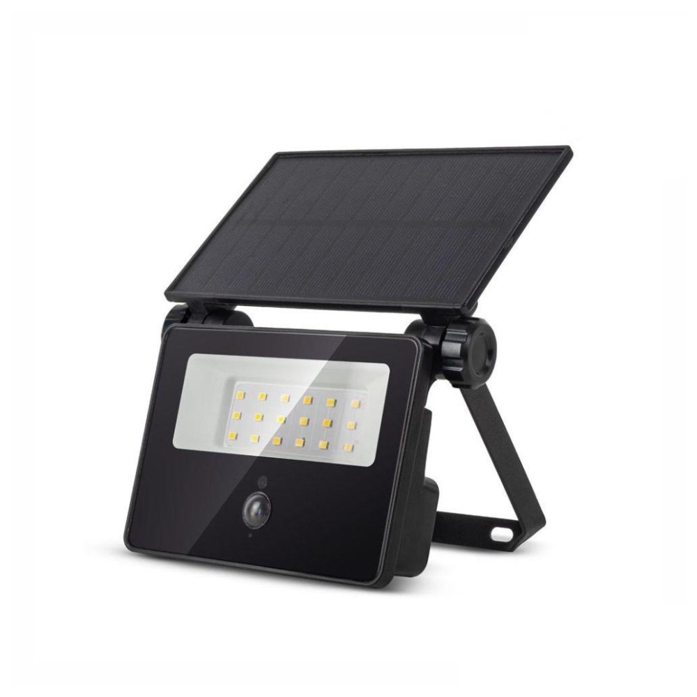 Projetor LED com Painel Solar com Sensor PIR, 8W, IP65, 4000K, 700lm