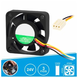 Ventilador 24VDC, 40x40x10, com 3 fios