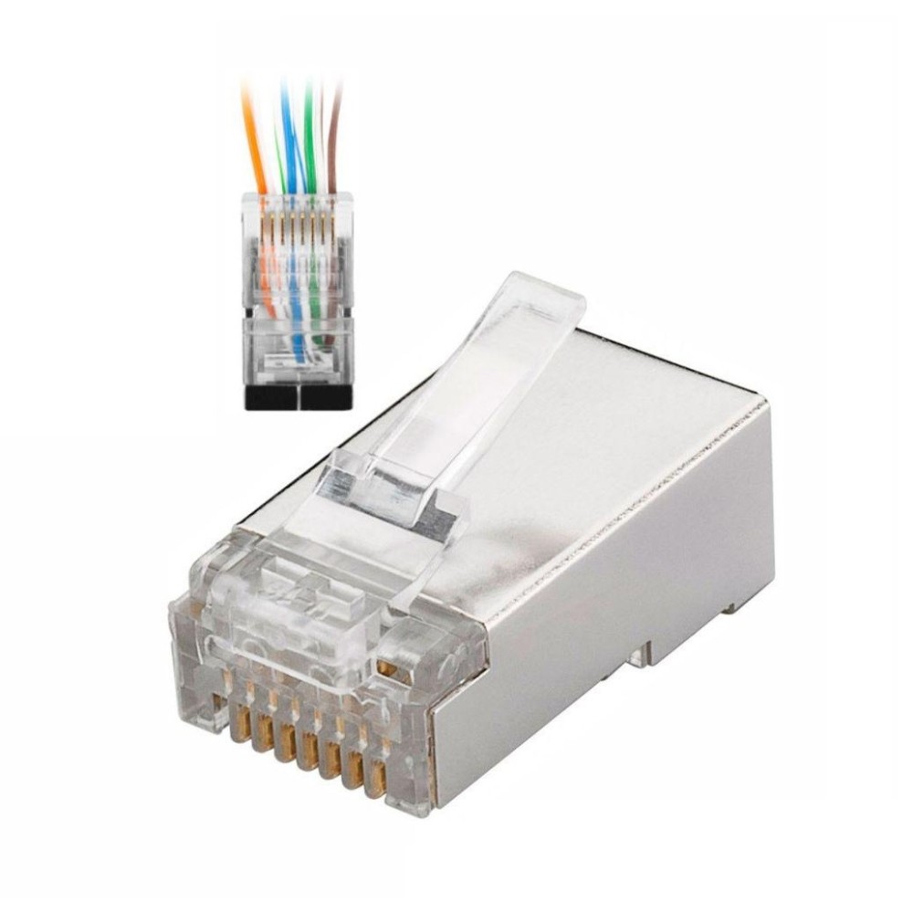 Ficha RJ45 Modular, 8p8c, CAT6, Passante