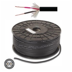 Cabo de microfone com 2 condutores e Malha, 2x0.08mm², Ø4mm, preto