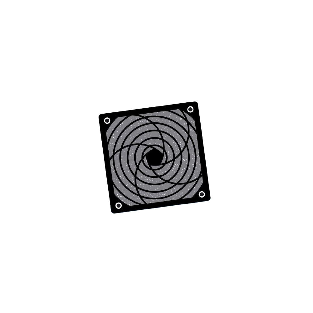 Grelha Plástica com Filtro para Ventiladores de 120mm