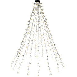 Cordão de luzes LED para árvore com 400 LEDs e anel, 16 x 1,5m