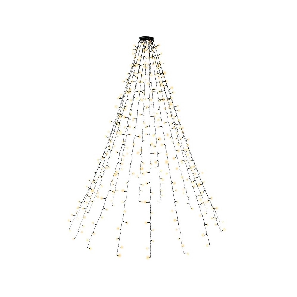 Cordão de luzes LED para árvore com 400 LEDs e anel, 16 x 1,5m