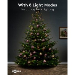 Cordão de luzes LED para árvore com 400 LEDs e anel, 16 x 1,5m