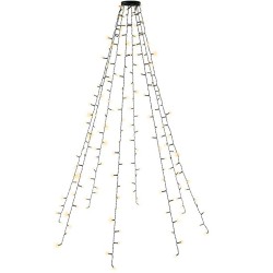 Luzes para árvore de Natal com 200 LEDs e anel, 3000K, 8x1,5m