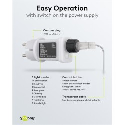 Cortina 300 Leds, Branco Quente 3000K IP44 5mts