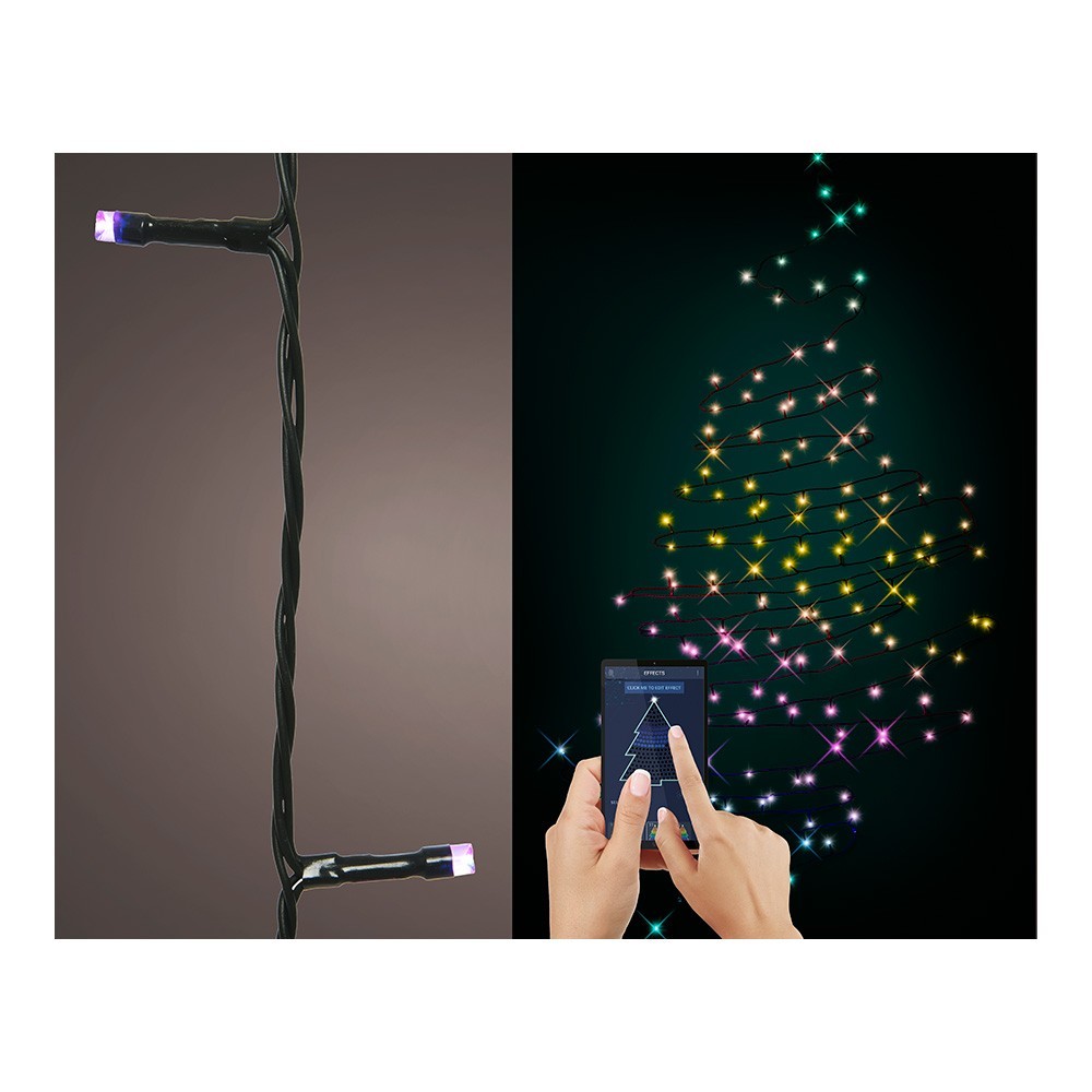 Luzes Natal 50 LEDS multicor, controle Bluetooth, 9.9mts