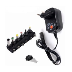 Fonte de alimentação universal 3, 4, 5, 5, 6, 7,5, 9, 12V, 12W/1A, com 6 pontas de prova