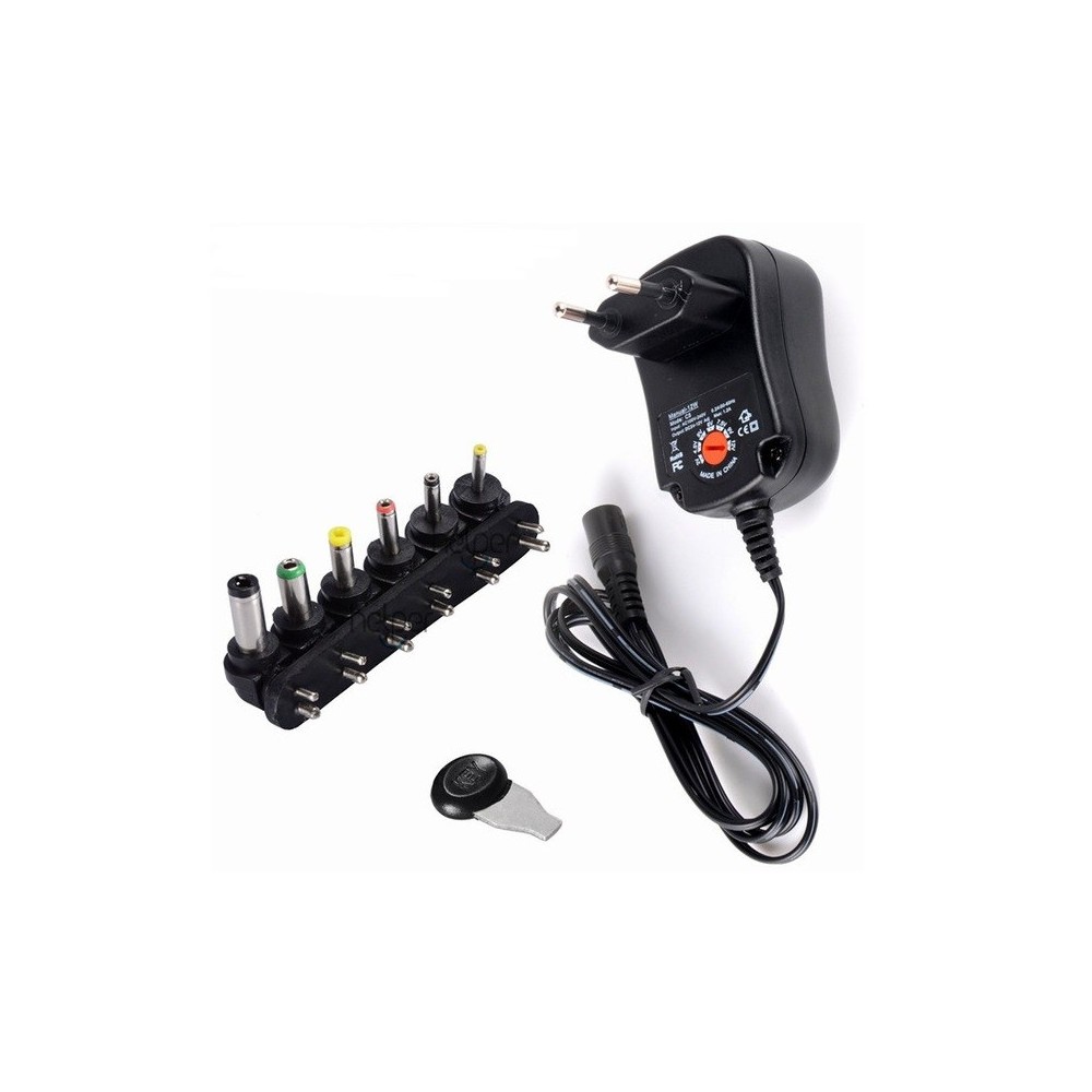 Fonte de alimentação universal 3, 4, 5, 5, 6, 7,5, 9, 12V, 12W/1A, com 6 pontas de prova