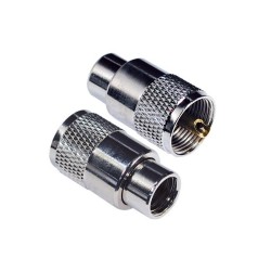 Ficha UHF/PL-259, macho, longo, rosca RG213, diâmetro 9,9 mm