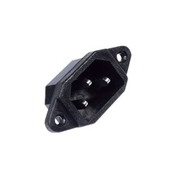 Ficha de alimentação Tripolar/3P Macho C14, para painel 250/10A