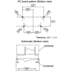 Relé eletromagnético SPST-NO 12VDC 25A 75mA 250VAC THT