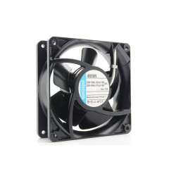 Ventilador axial compacto de rolamentos, de metal, transversal, 230VAC, 119x119x38mm, 157,8m3/h, 50Hz