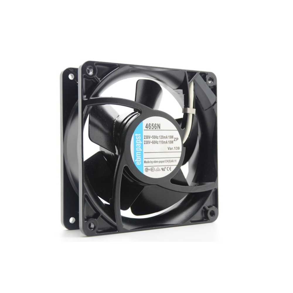 Ventilador axial compacto de rolamentos, de metal, transversal, 230VAC, 119x119x38mm, 157,8m3/h, 50Hz