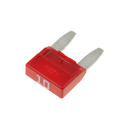 Mini fusível para proteger os circuitos do veículo, tipo garfo, 10A, 32V, 11,1mm, vermelho