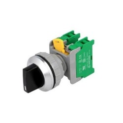 Interruptor giratório 30mm, 3 posições estáveis, contatos NO x2, IP65