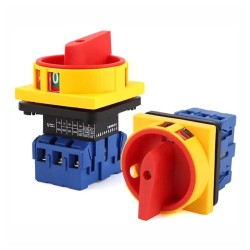 Interruptor Seletor Rotativo de 3 Posições, Ø22mm, 32A