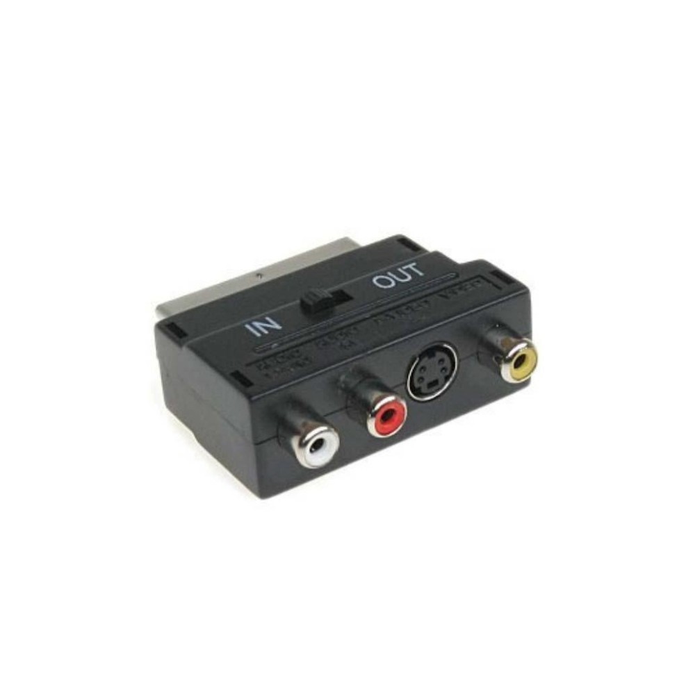 Adaptador IN/OUT SCART para 2xRCA Áudio 1xRCA Vídeo + S-VHS Fêmea