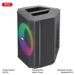 Coluna Amplificada USB/MicroSD/LED RGB/BT/FM/AUX TWS, XO