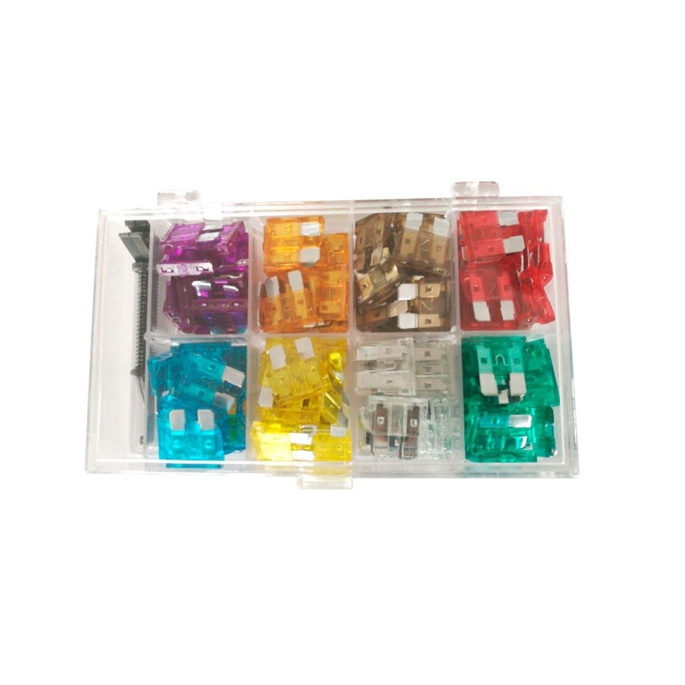 Caixa com 100 fusíveis tipo garfo para automóvel (8 refªs)