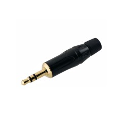 Ficha Jack 3.5mm Macho, Stereo, dourada, AMPHENOL