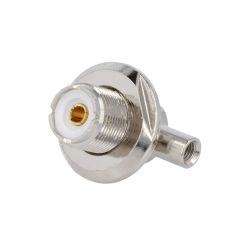 Ficha PL fêemea, angular 90º, para cabo RG58