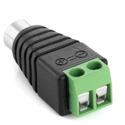 Ficha RCA macho mono, terminais com parafusos (2 pinos)