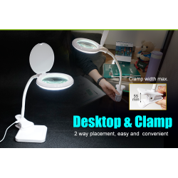 Candeeiro de secretária com Lupa 3 dioptrias a LEDs