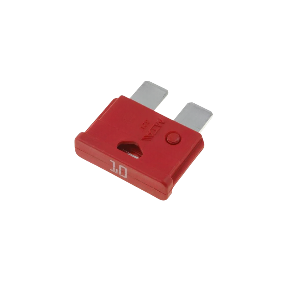 Fusível tipo garfo 10A 32V 19mm vermelho