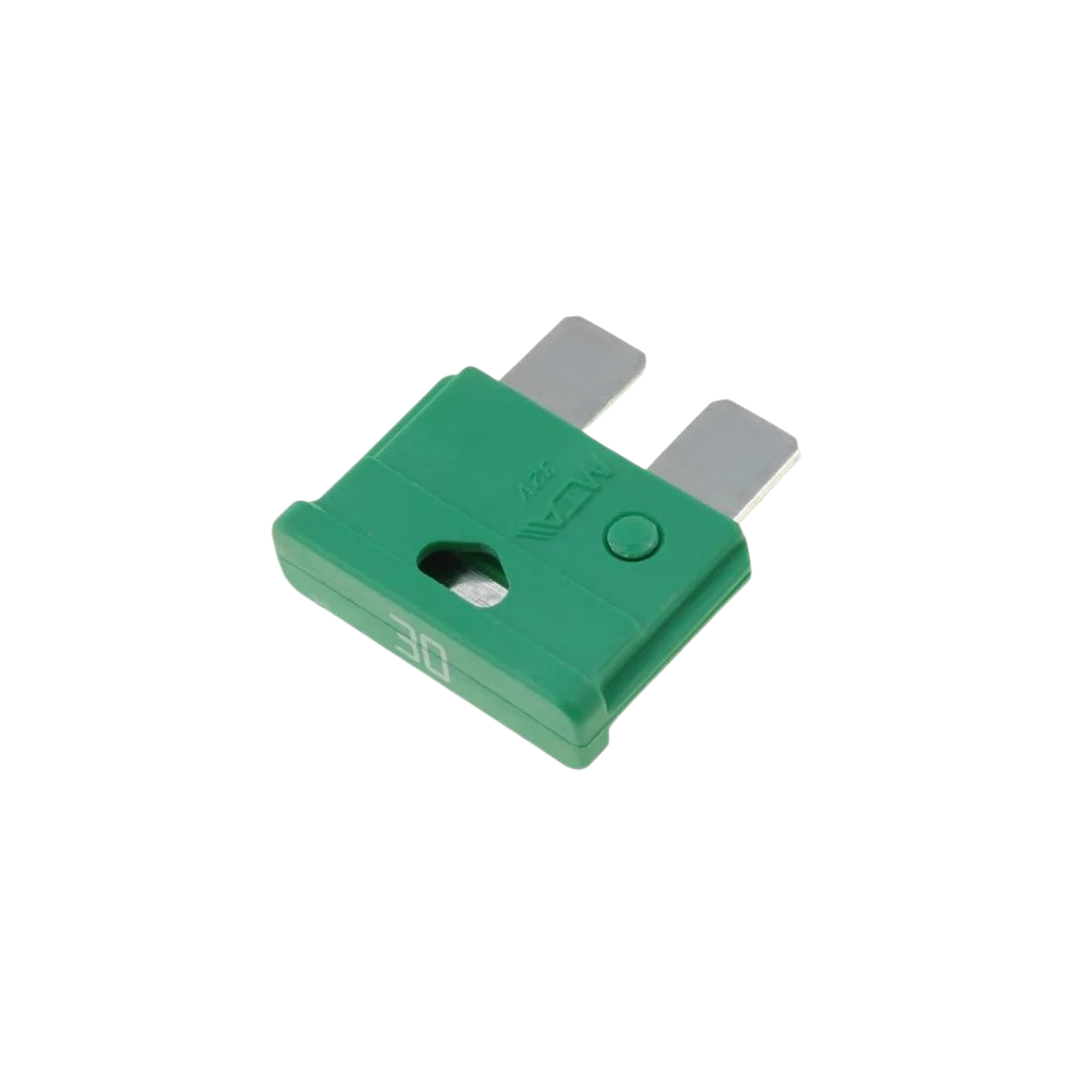 Fusível tipo garfo 30A 32V 19mm verde
