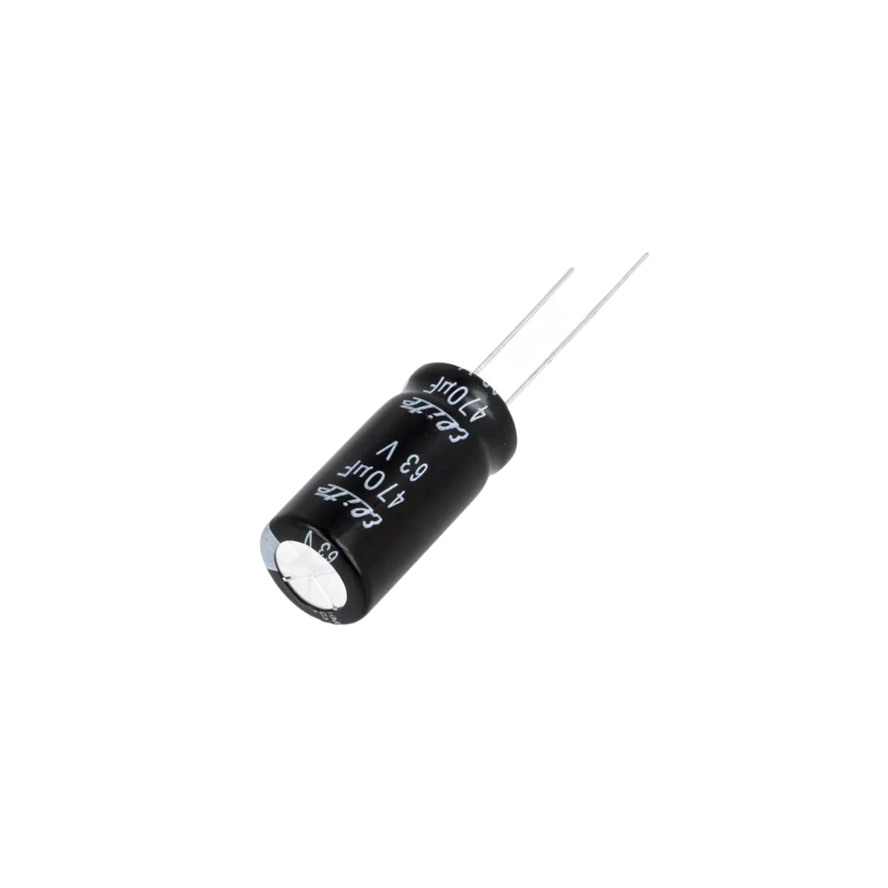 Condensador eletrolítico, 470uF, 63VDC, Ø12,5x25mm, THT
