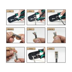Alicate de cravar RJ45 RJ11 RJ12 RJ22 CAT5/6/7