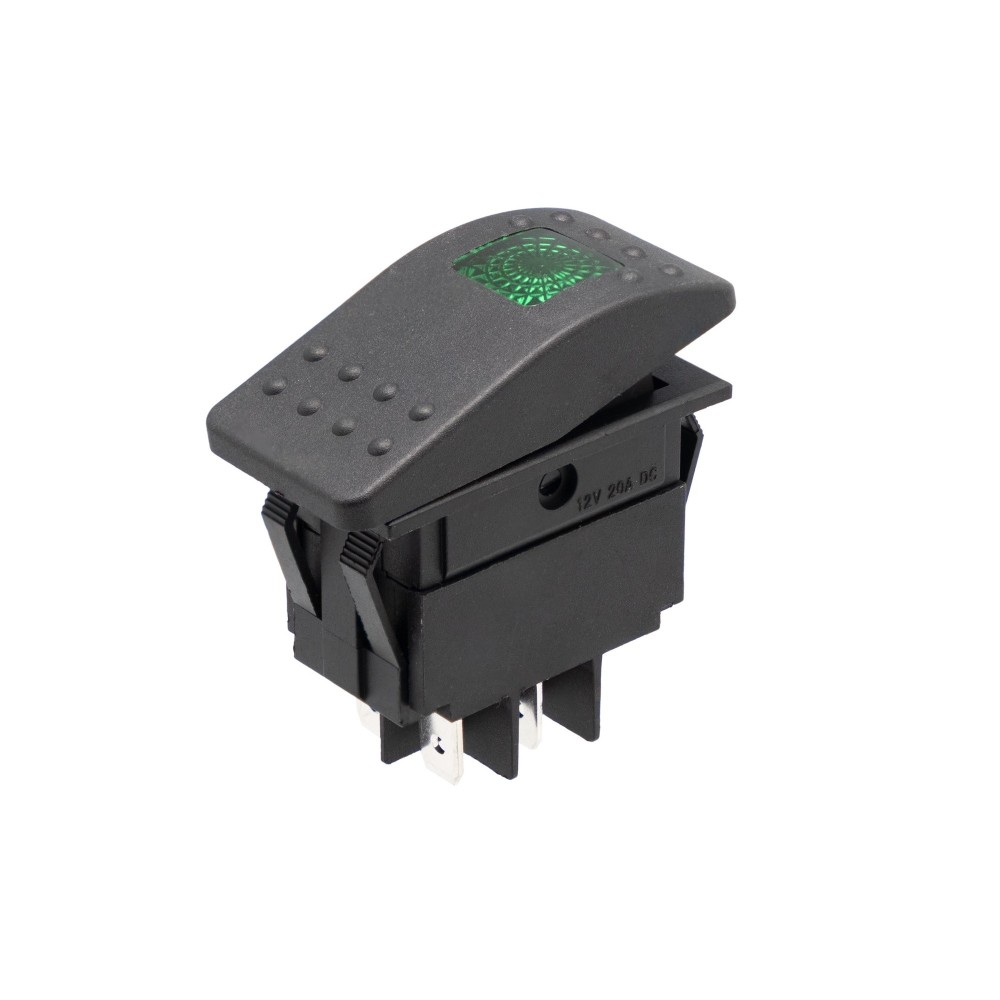 Interruptor para carro/barco 12V 20A, LED verde