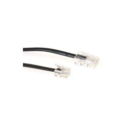 Cabo adaptador Tel/Fax, RJ11-RJ45, preto, 1 metro