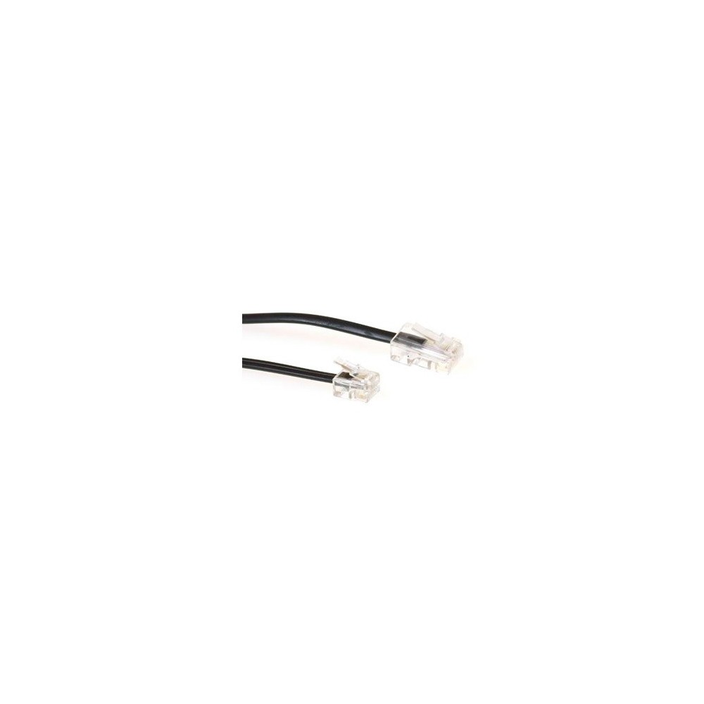 Cabo adaptador Tel/Fax, RJ11-RJ45, preto, 1 metro