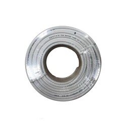 Cabo coaxial RG 6, com malha e isolamento, branco