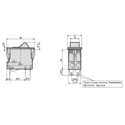 Disjuntor contra sobreintensidades, 12A, 240VAC, 60VDC