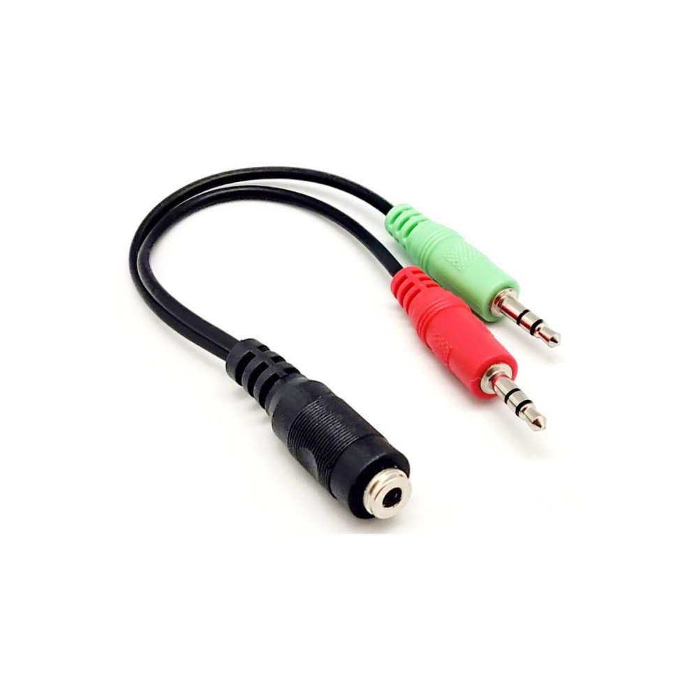Adaptador 2x Jack 3.5mm Macho Stereo / Jack 3.5mm Fêmea Stereo, 0,2mt