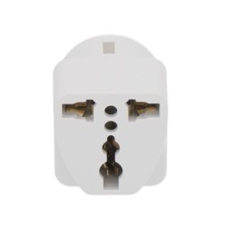 Ficha adaptadora universal para Europa, 250V 10-16A, branca