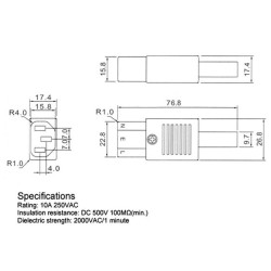 Ficha de alimentação USA 3P Fêmea, para extensão