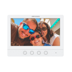 Monitor para videoporteiro, visor TFT de 7" com áudio bidireccional, montagem 4 fios analógicos, montagem em superfície, branco