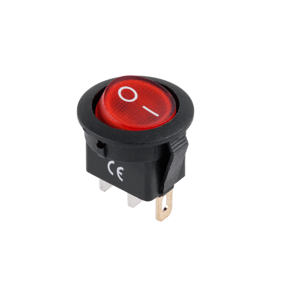 Interruptor com luz vermelha, ON-OFF, 12V