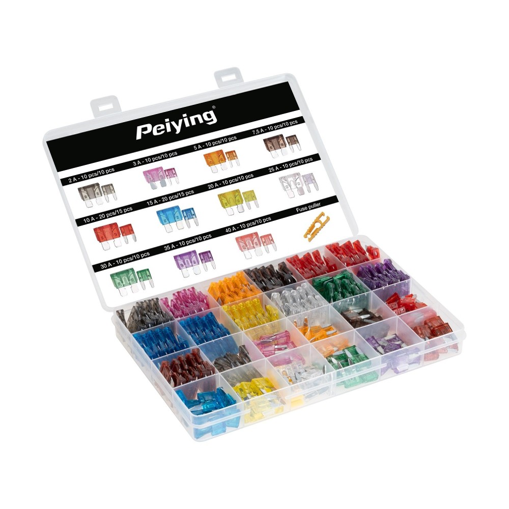 Caixa de fusíveis tipo garfo para carro, 250 peças.